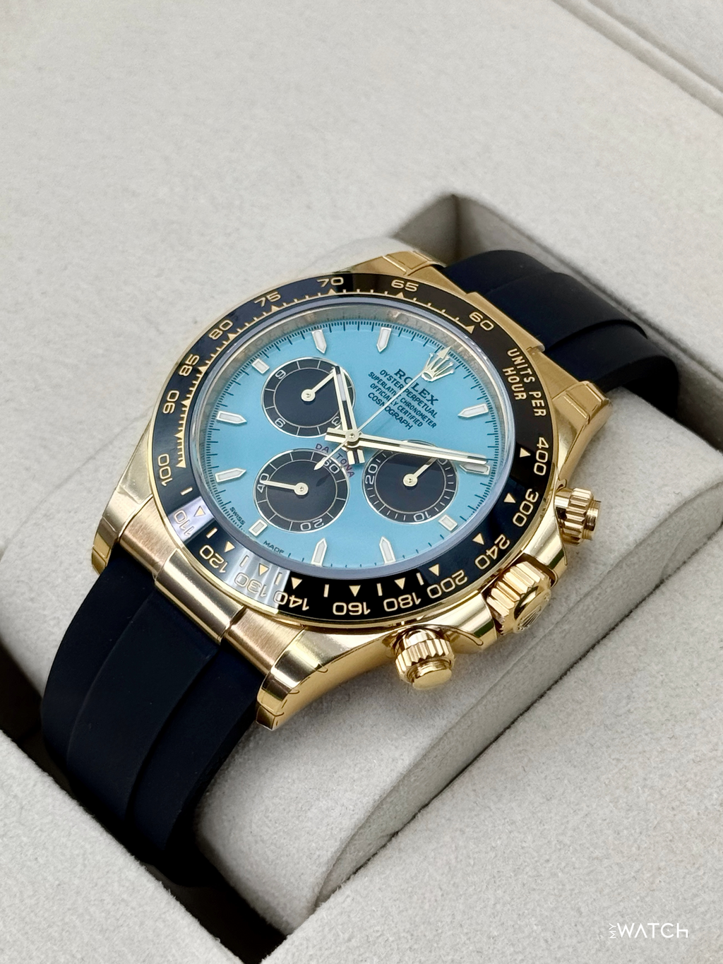 NEW 2026 Rolex Daytona 40mm 126518LN Yellow Gold Oysterflex Turquoise Dial (STICKERED)