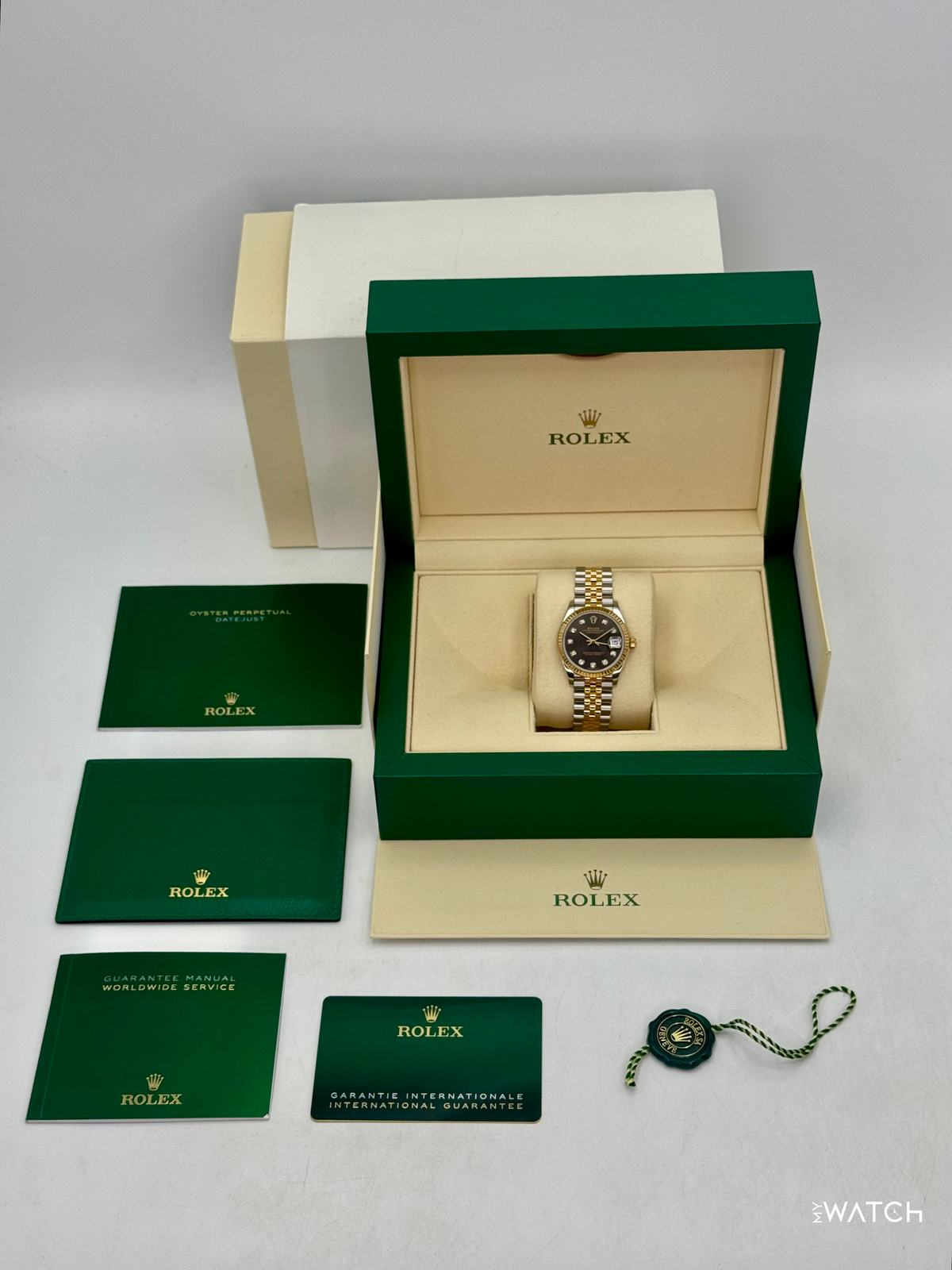 2021 Rolex Datejust 31mm 278273 Two-Tone Jubilee Dark Grey Diamond Dial