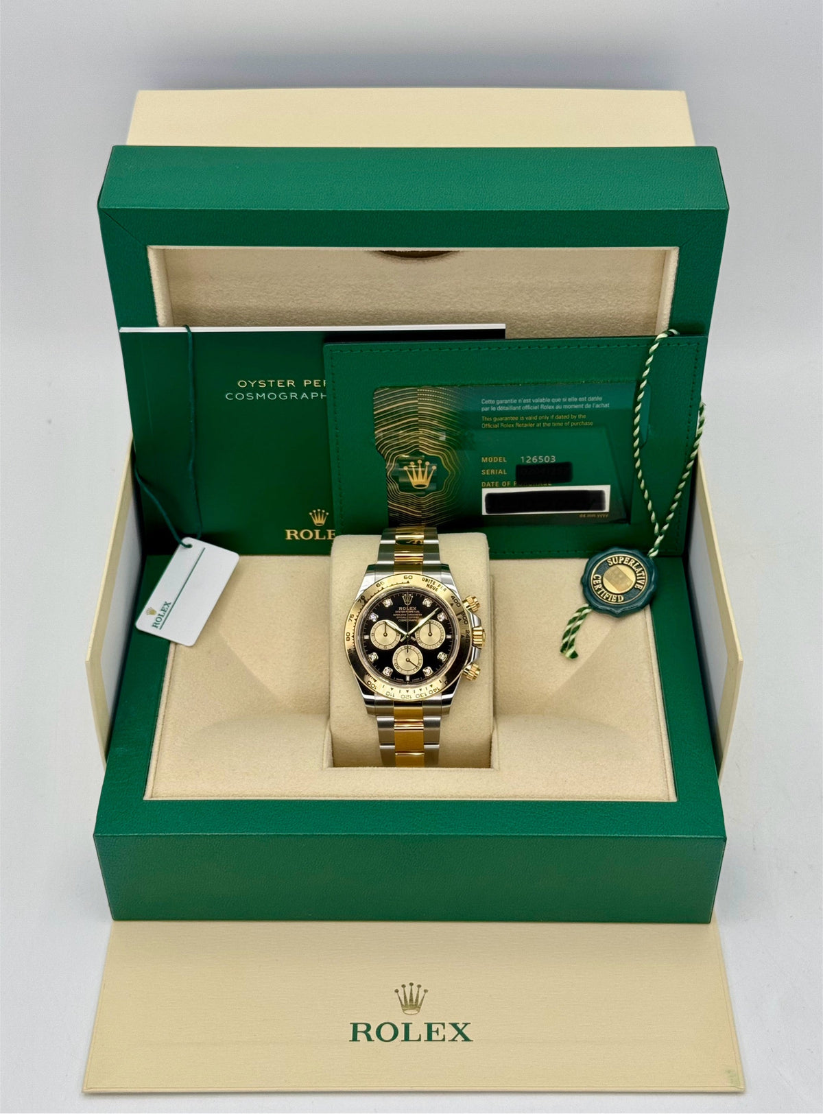 NEW 2025 Rolex Daytona 40mm 126503 Two-Tone Black Diamond Dial
