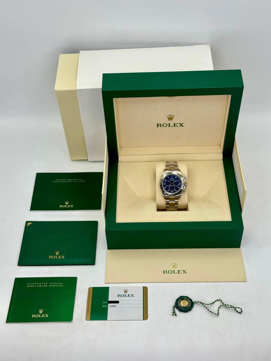 2019 Rolex Daytona 40mm 116509 White Gold Blue Dial