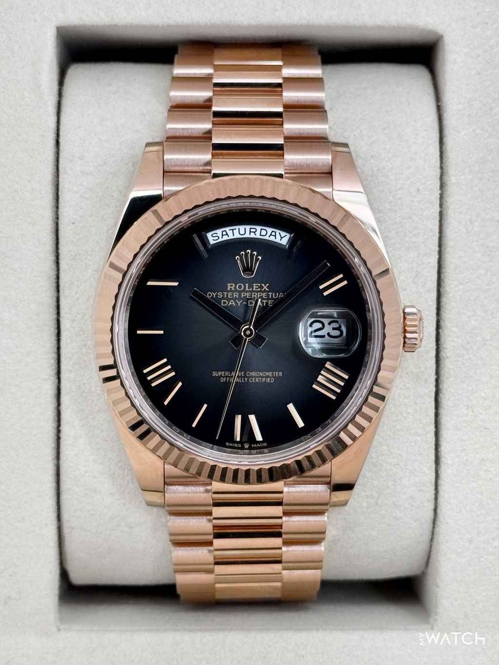 2025 Rolex Day-Date 40mm 228235 Presidential Slate Ombre Dial