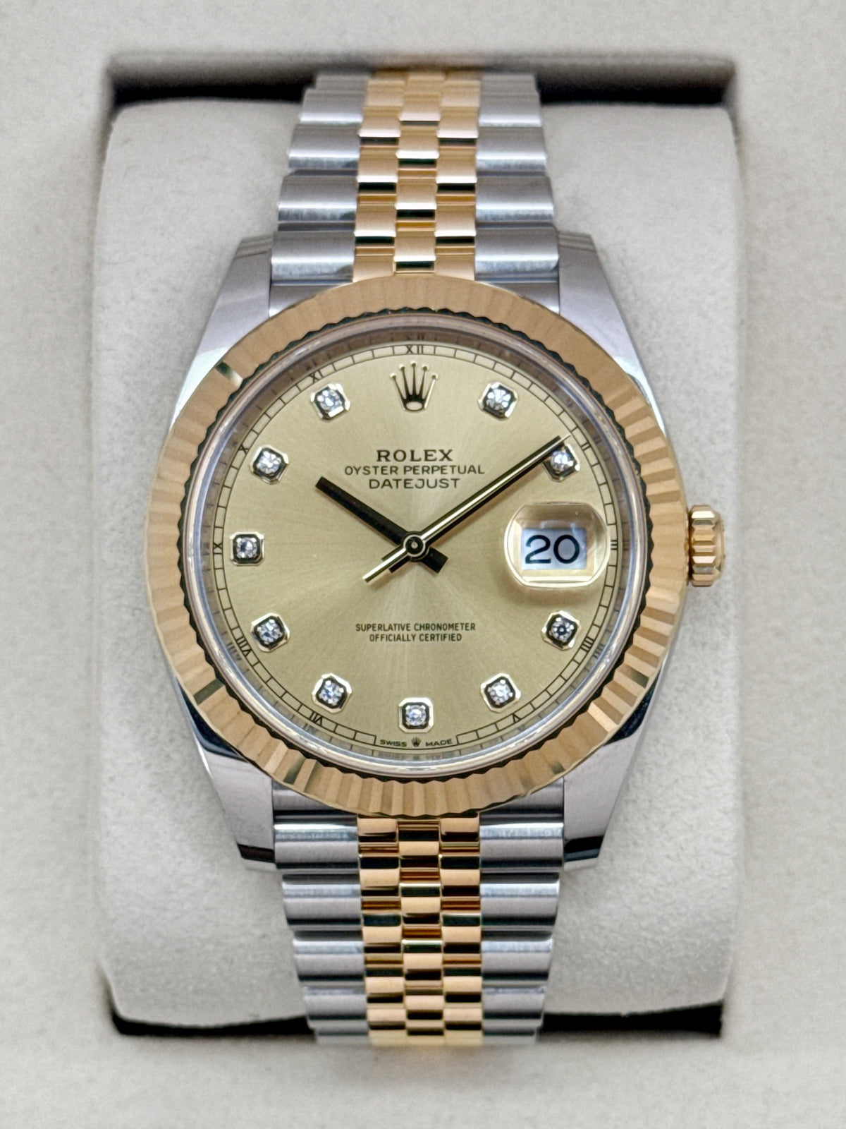 2025 Rolex Datejust 41mm 126333 Two-Tone Jubilee Champagne Diamond Dial