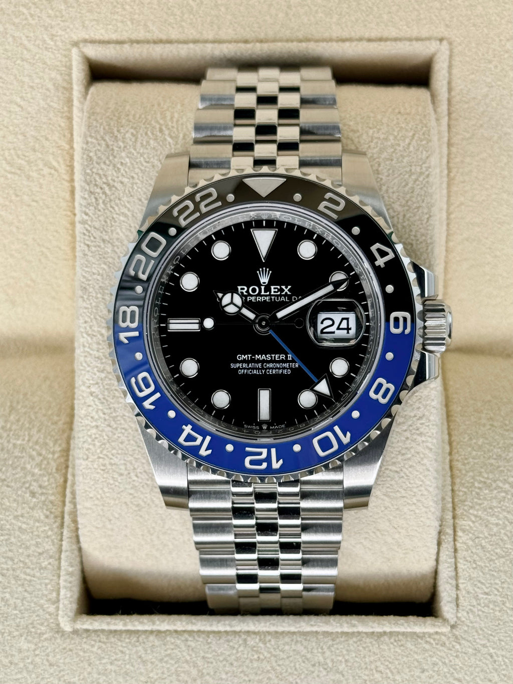 NEW 2023 Rolex GMT-Master II "Batgirl" 40mm 126710BLNR Jubilee Black Dial