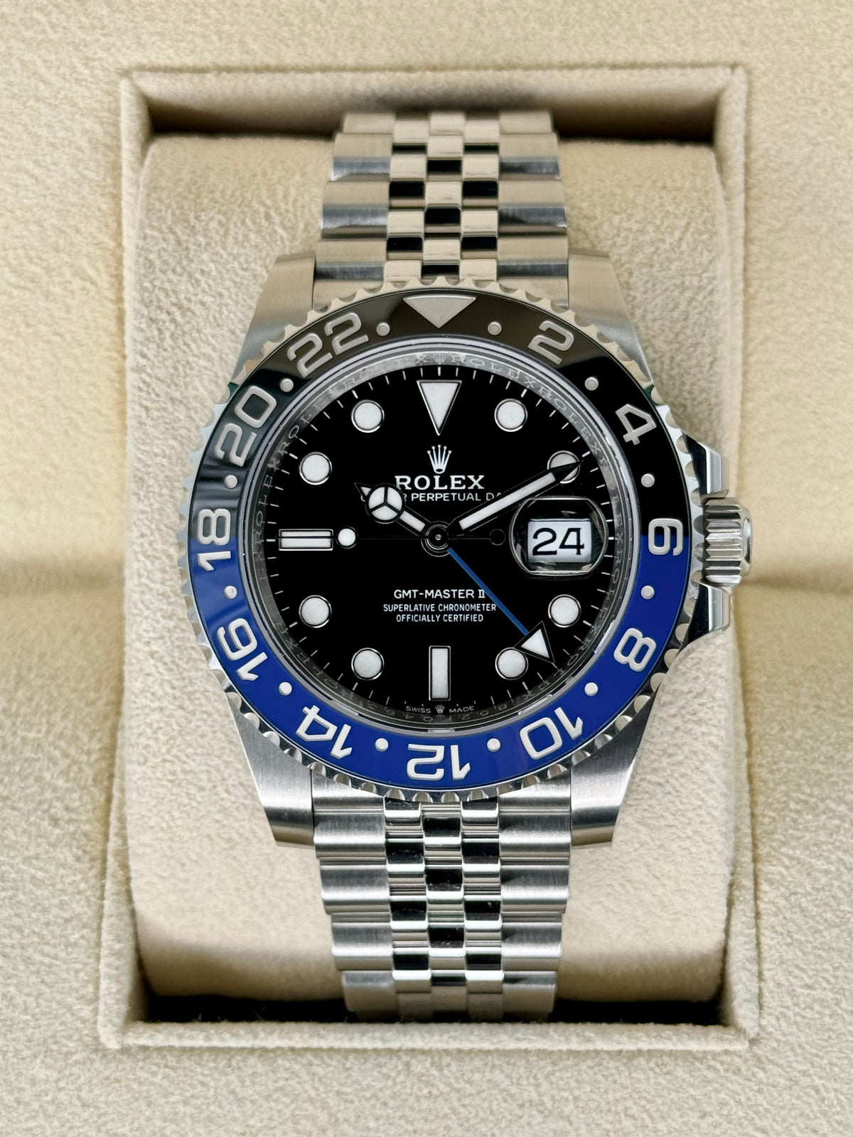 NEW 2023 Rolex GMT-Master II "Batgirl" 40mm 126710BLNR Jubilee Black Dial