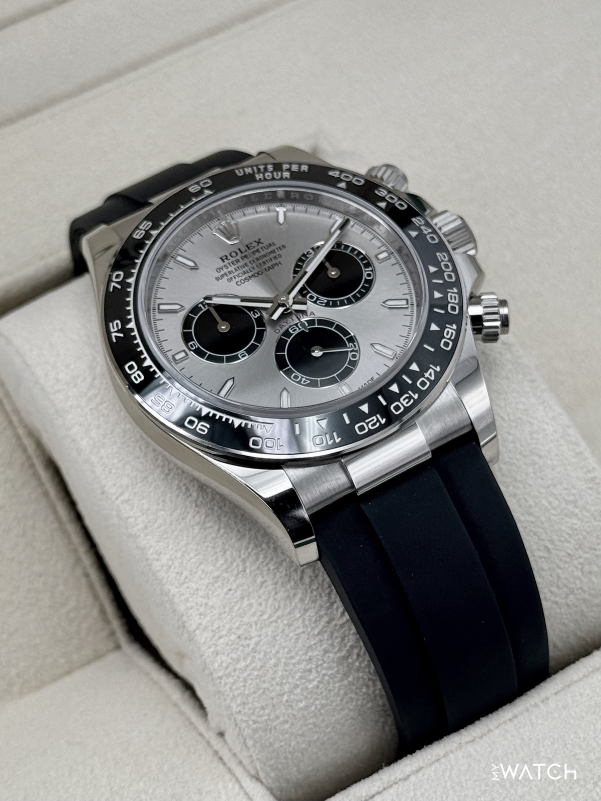 NEW 2025 Rolex Daytona 40mm 126519LN White Gold Oysterflex Silver Ghost Dial