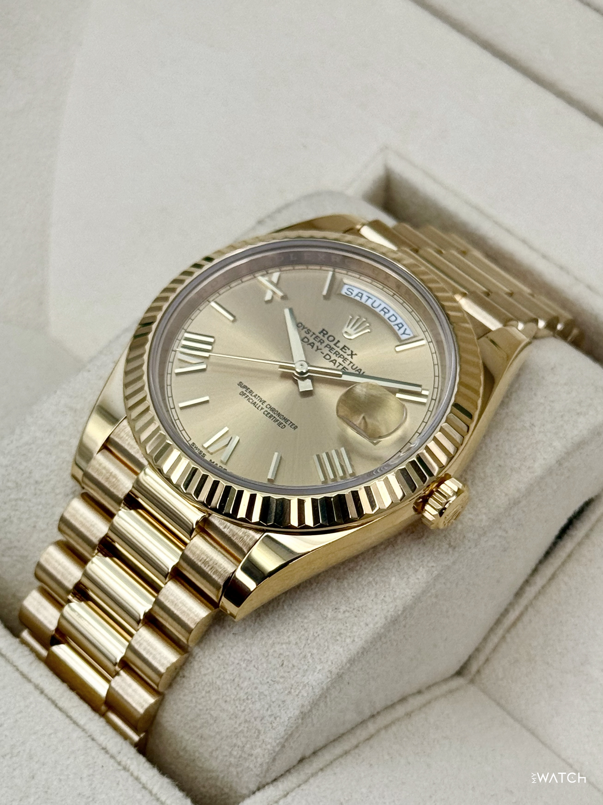 2021 Rolex Day-Date 40mm 228238 Presidential Yellow Gold Champagne Dial