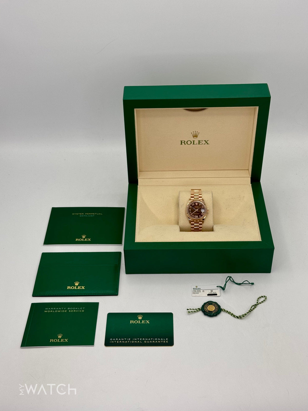 2022 Rolex Datejust 31mm 278275 Rose Gold Chocolate Diamond Dial