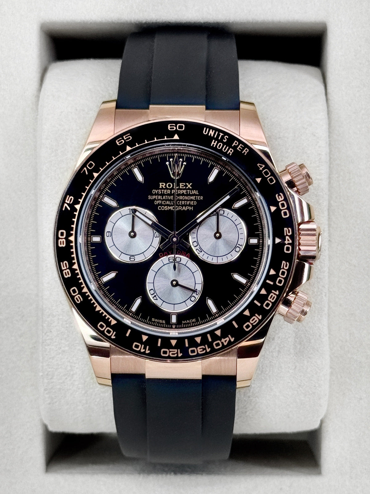 NEW 2025 Rolex Daytona 40mm 126515LN Rose Gold Oysterflex Black Dial