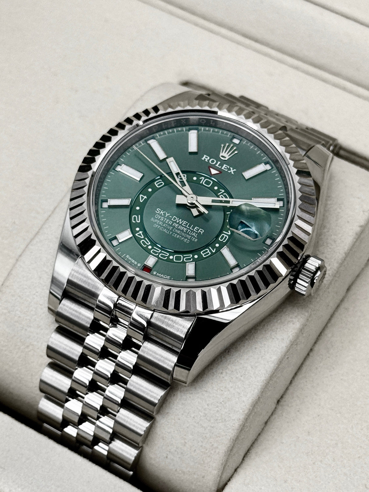 NEW 2026 Rolex Sky-Dweller 42mm 336934 Jubilee Green Dial (STICKERED)