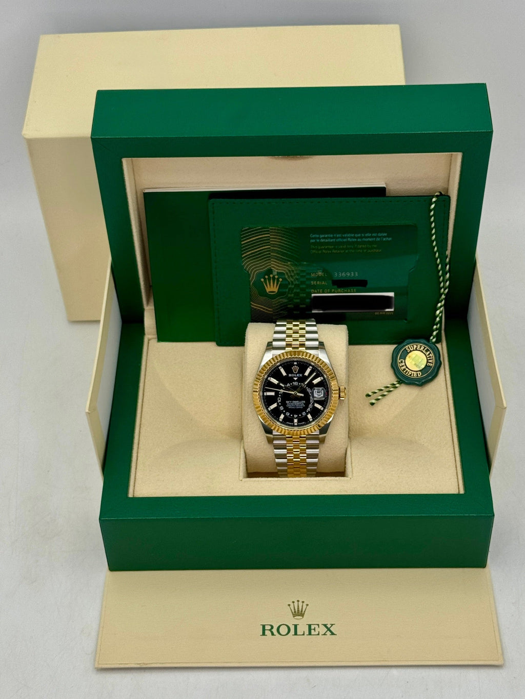2025 Rolex Sky-Dweller 42mm 336933 Two-Tone Jubilee Black Dial