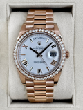 2022 Rolex Day-Date 40mm 228345RBR Presidential Rose Gold Diamond Bezel White Dial (CPO)