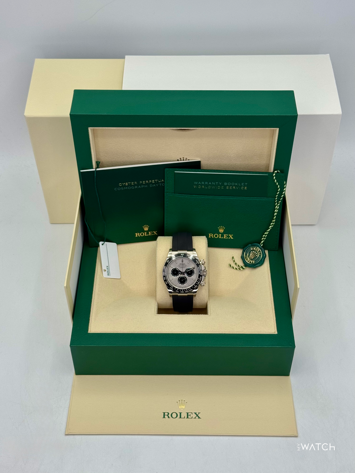 2025 Rolex Daytona 40mm 126519LN White Gold Oysterflex Silver Ghost Dial