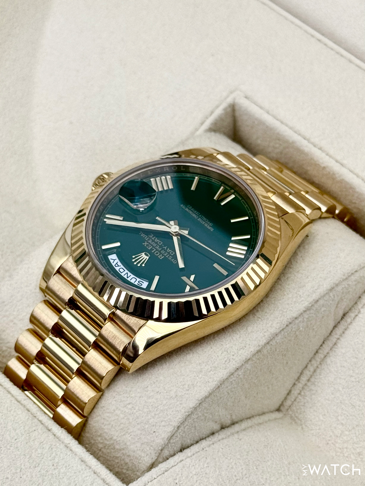 2022 Rolex Day-Date 40mm 228238 Presidential Green Dial
