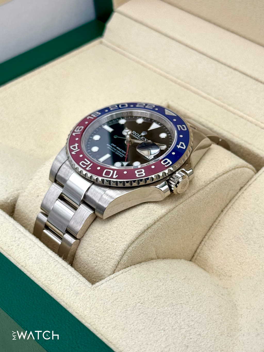 2016 Rolex GMT-Master II "Pepsi" 40mm 116719BLRO White Gold Black Dial