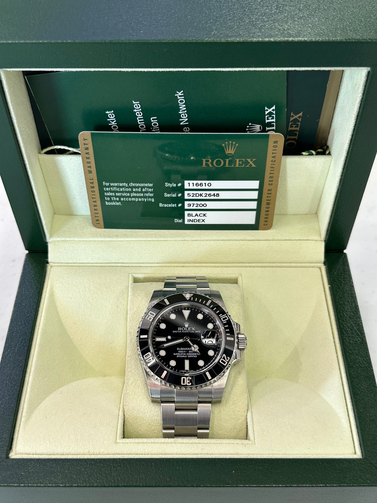 2013 Rolex Submariner Date 40mm 116610 Oyster Black Dial