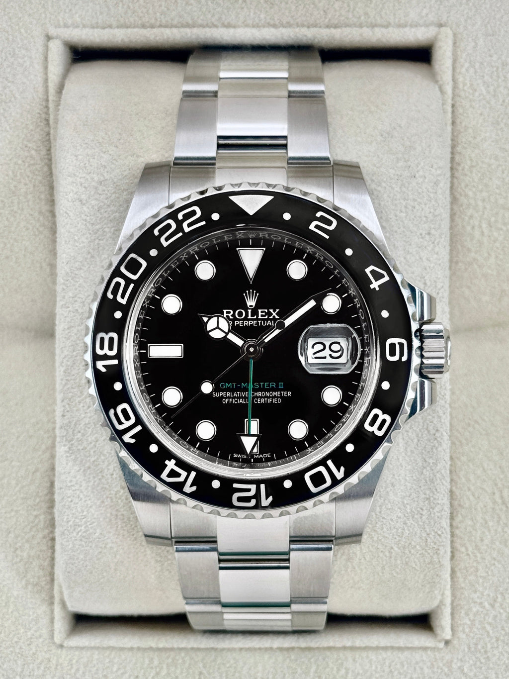 2018 Rolex GMT-Master II 40mm 116710LN Stainless Steel Black Dial