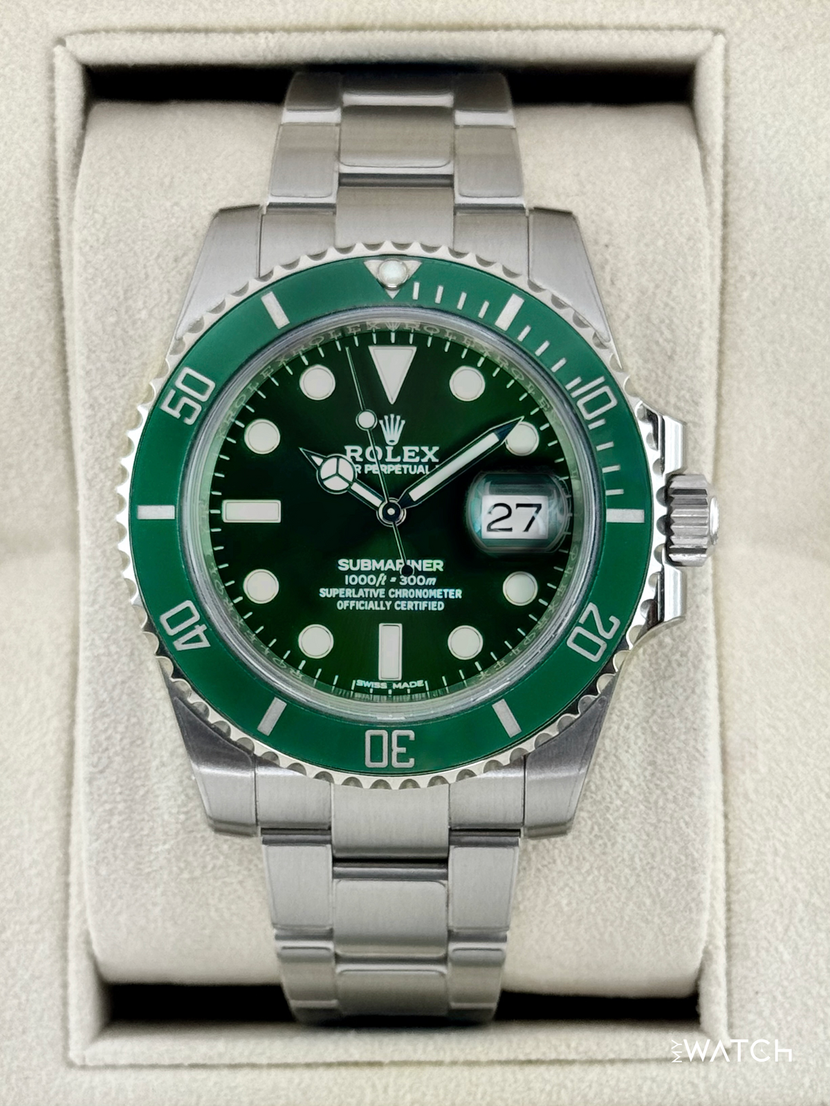 2018 Rolex Submariner “Hulk” 40mm 116610LV Green Dial