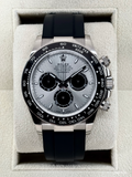 2024 Rolex Daytona 40mm 126519LN White Gold Oysterflex Silver Ghost Dial