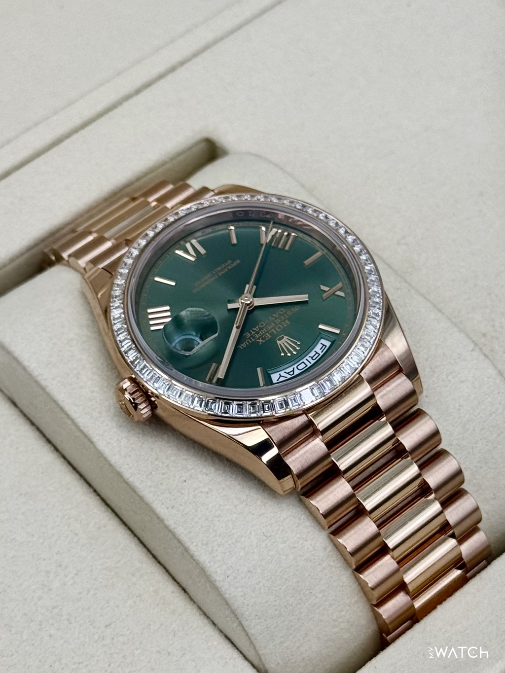 NEW 2026 Rolex Day-Date 36mm 128395TBR Presidential Rose Gold Olive Dial