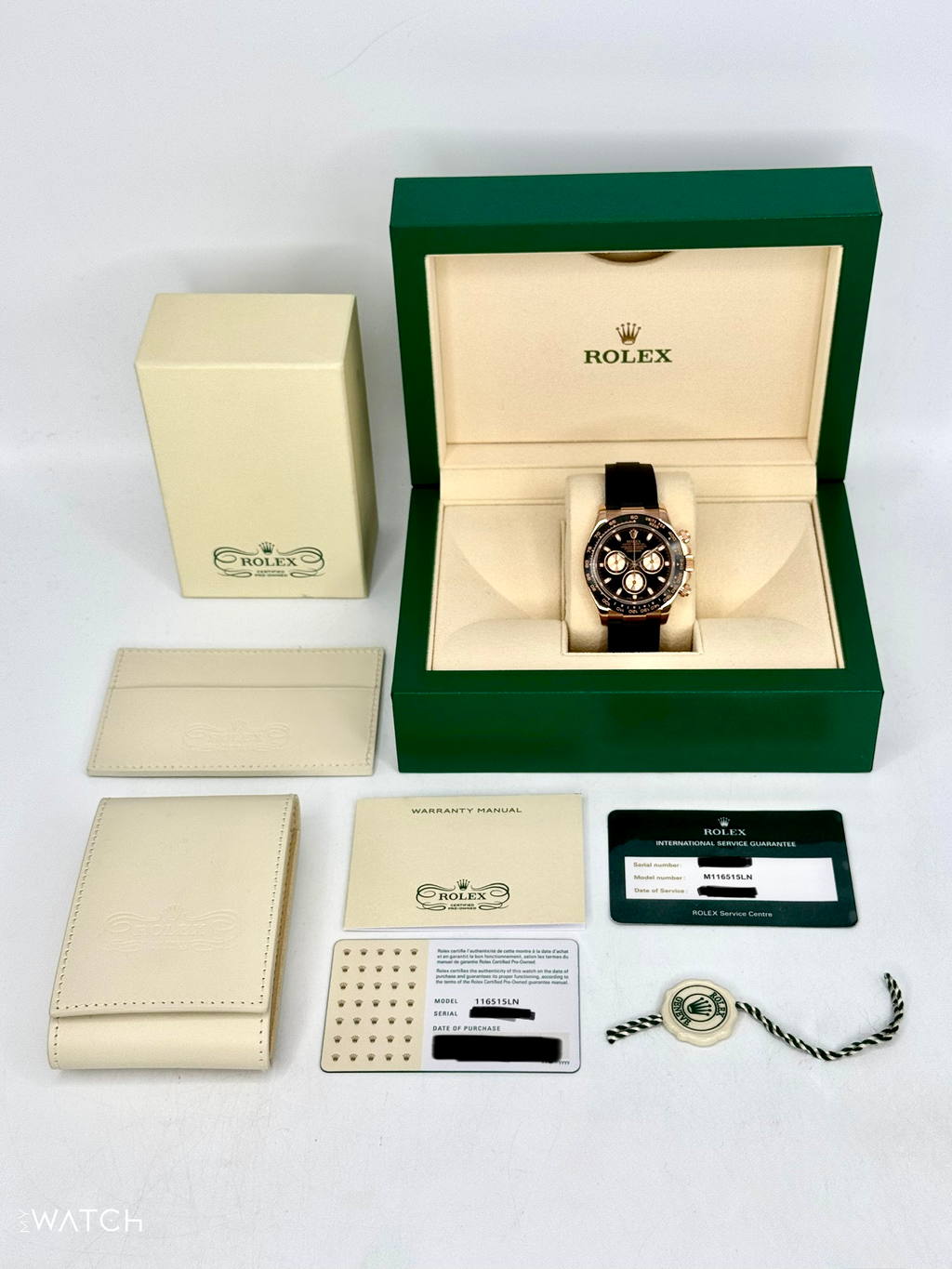 2024 CPO Rolex Daytona 40mm 116515LN Rose Gold Oysterflex Black Dial