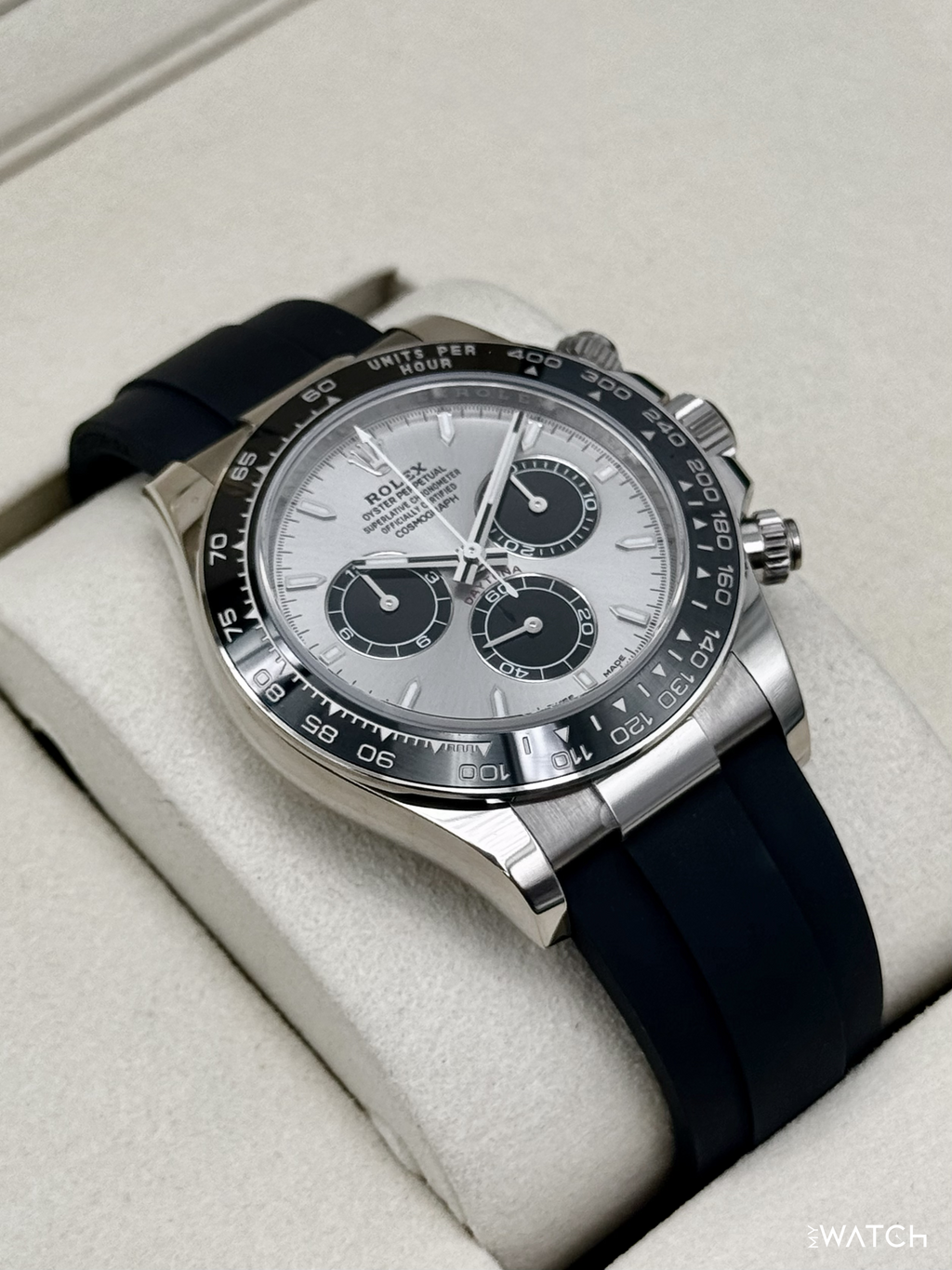 2026 Rolex Daytona 40mm 126519LN White Gold Oysterflex Silver Ghost Dial