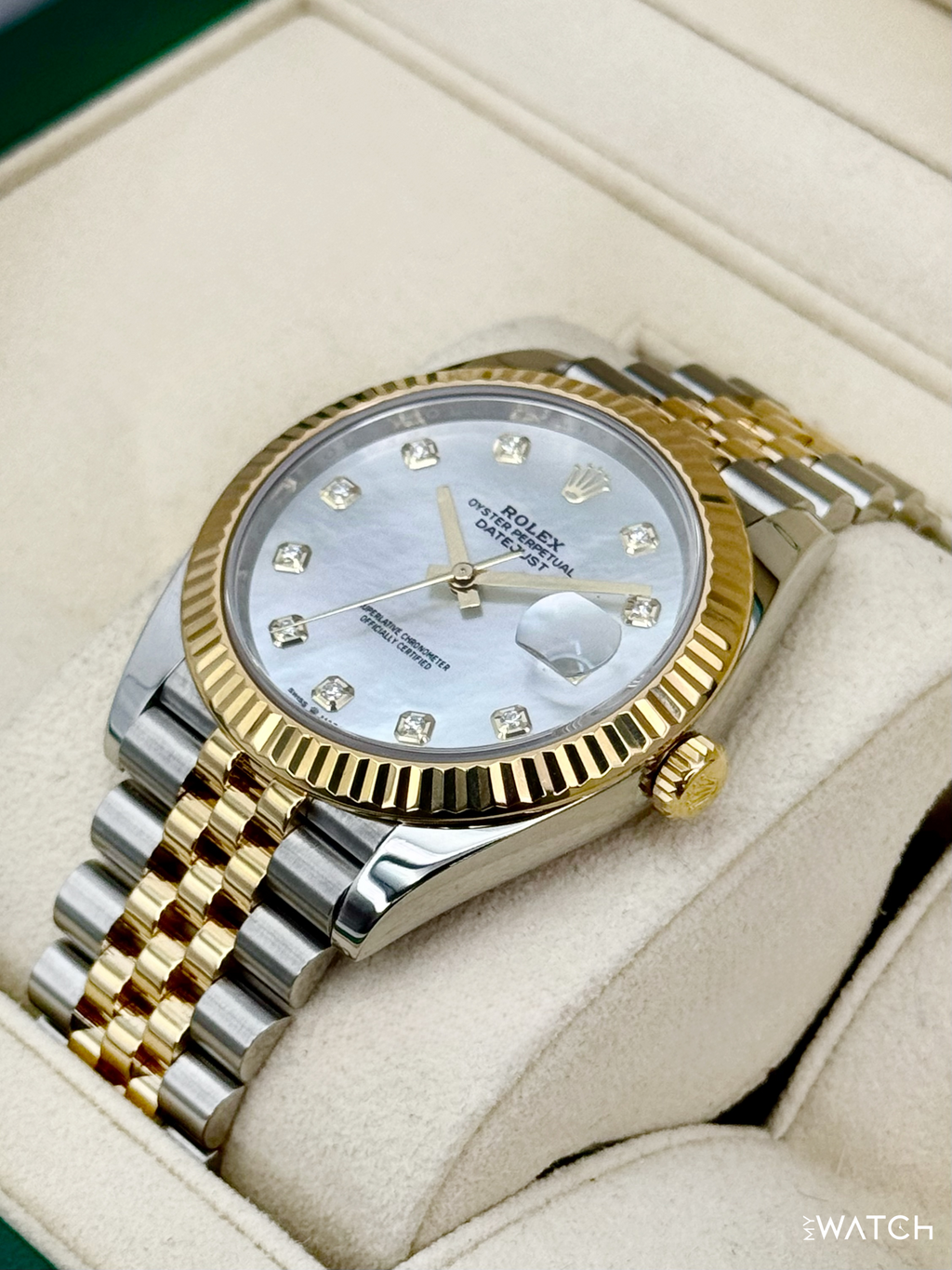 2020 Rolex Datejust 41mm 126333 Two-Tone Jubilee Mother of Pearl Diamond Dial