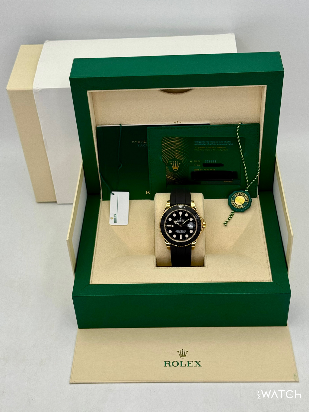 2025 Rolex Yacht-Master 42mm 226658 Yellow Gold Oysterflex Black Dial