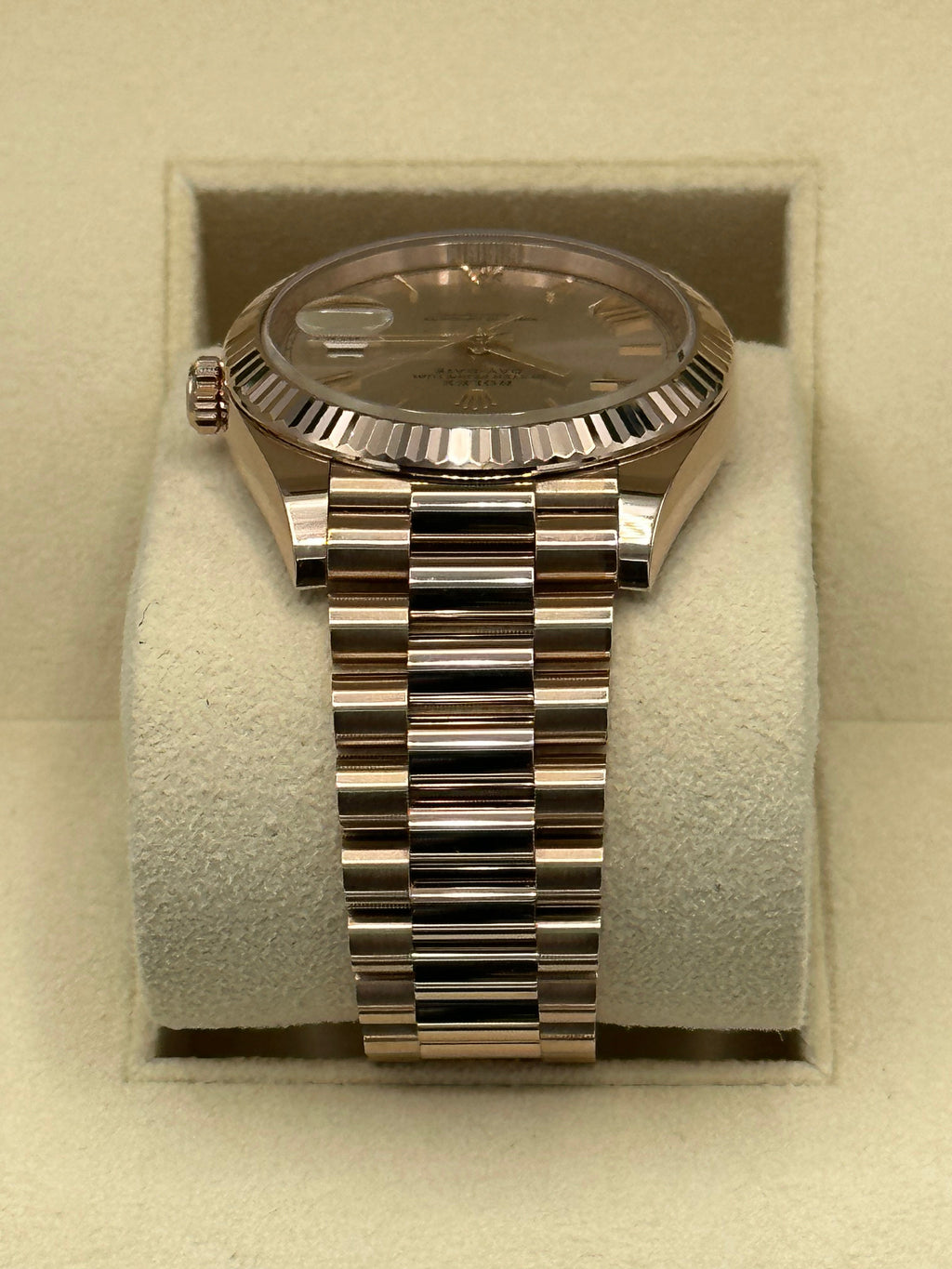 2021 Rolex Day-Date 40mm 228235 Presidential Rose Gold Sundust Dial