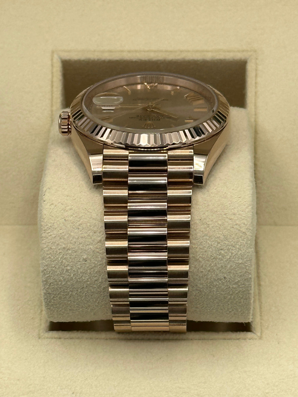 NEW 2023 Rolex Day-Date 40mm 228235 Presidential Rose Gold Sundust Dial