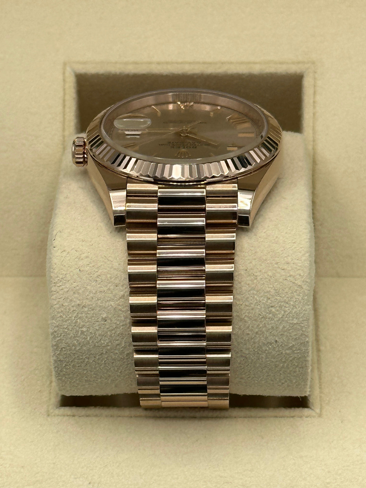 NEW 2023 Rolex Day-Date 40mm 228235 Presidential Rose Gold Sundust Dial