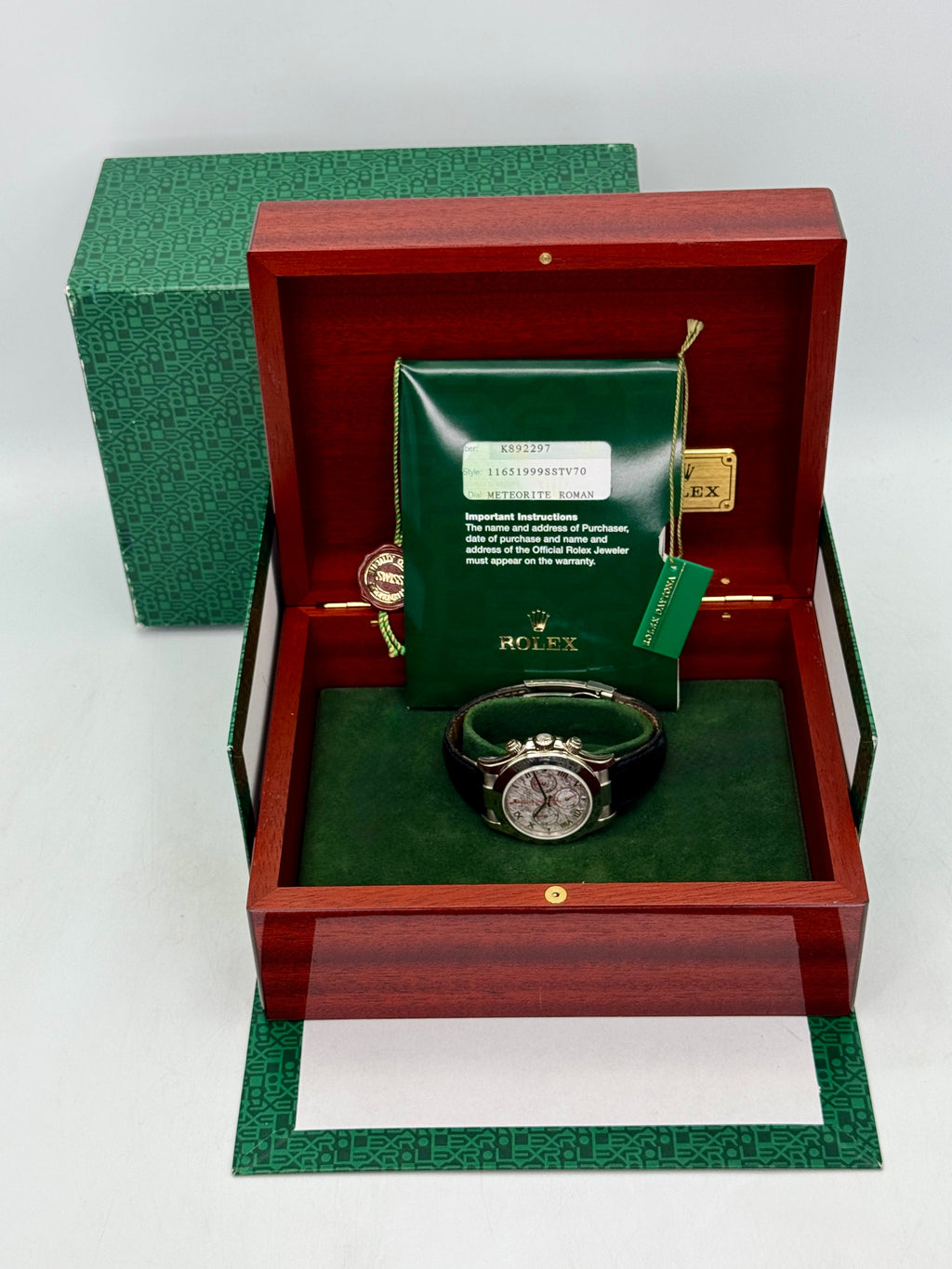 2003 Rolex Daytona 40mm 116519 White Gold Meteorite Dial (Collectors Set)