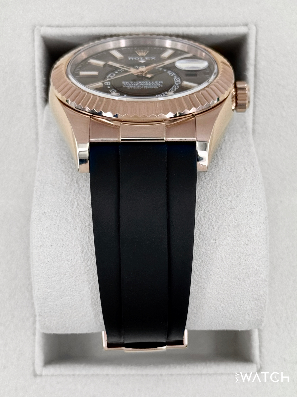 2025 CPO Rolex Sky-Dweller 42mm 326235 Rose Gold Oysterflex Chocolate Dial (CPO)