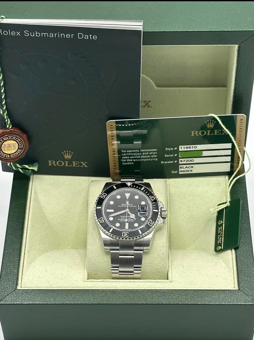 2012 Rolex Submariner Date 40mm 116610 Black Dial