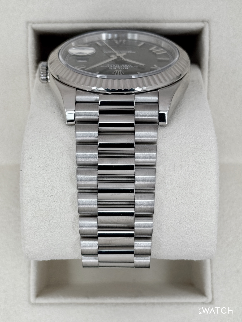 2022 Rolex Day-Date 40mm 228239 Presidential 18kt White Gold Olive Dial