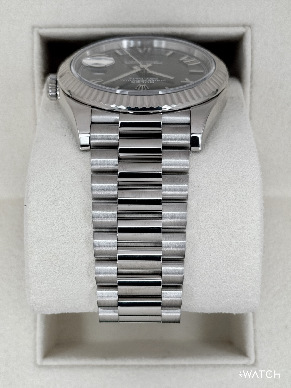 2022 Rolex Day-Date 40mm 228239 Presidential 18kt White Gold Olive Dial