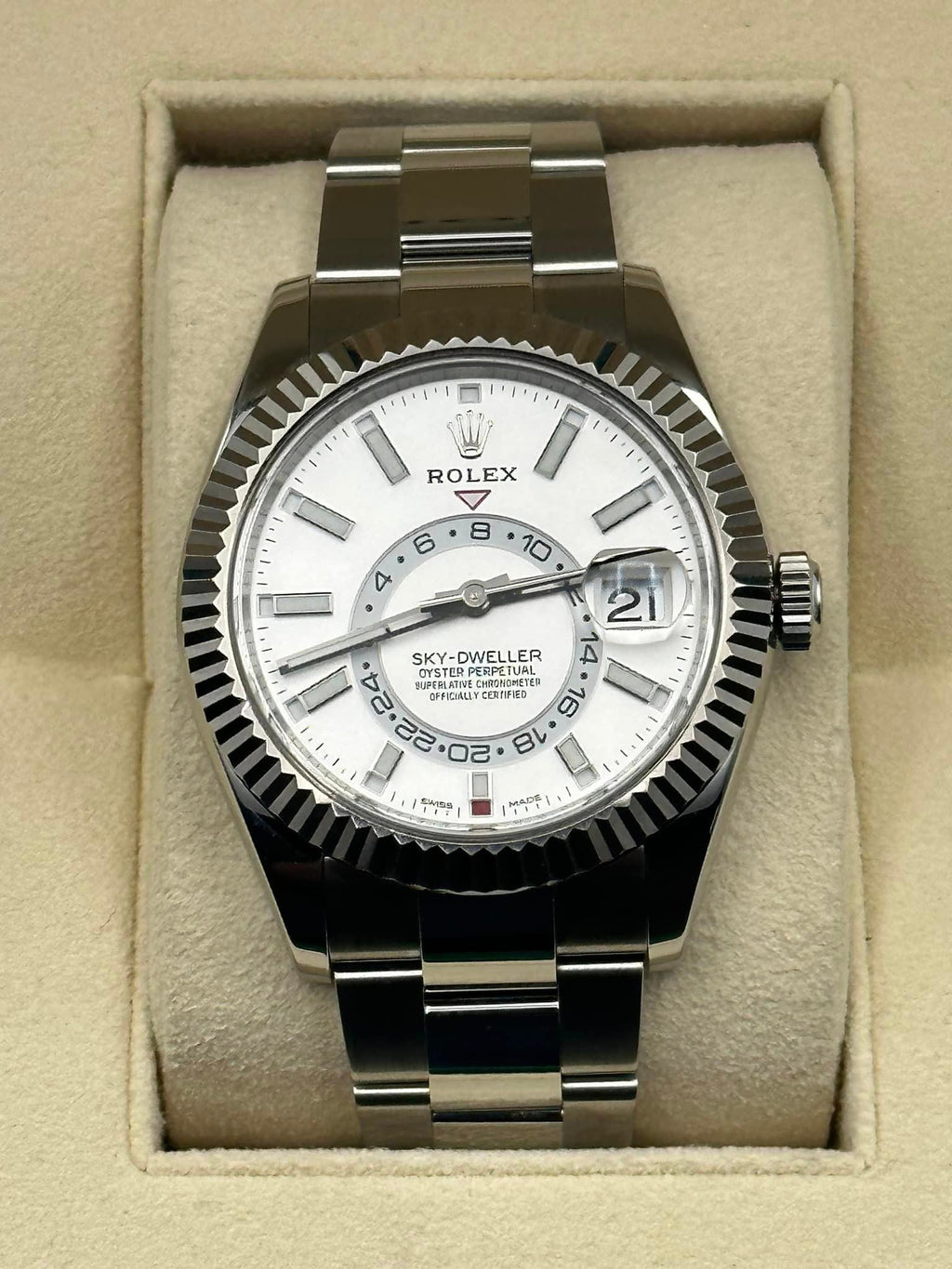 Rolex Sky-Dweller 42mm 326934 Stainless Steel Oyster White Dial