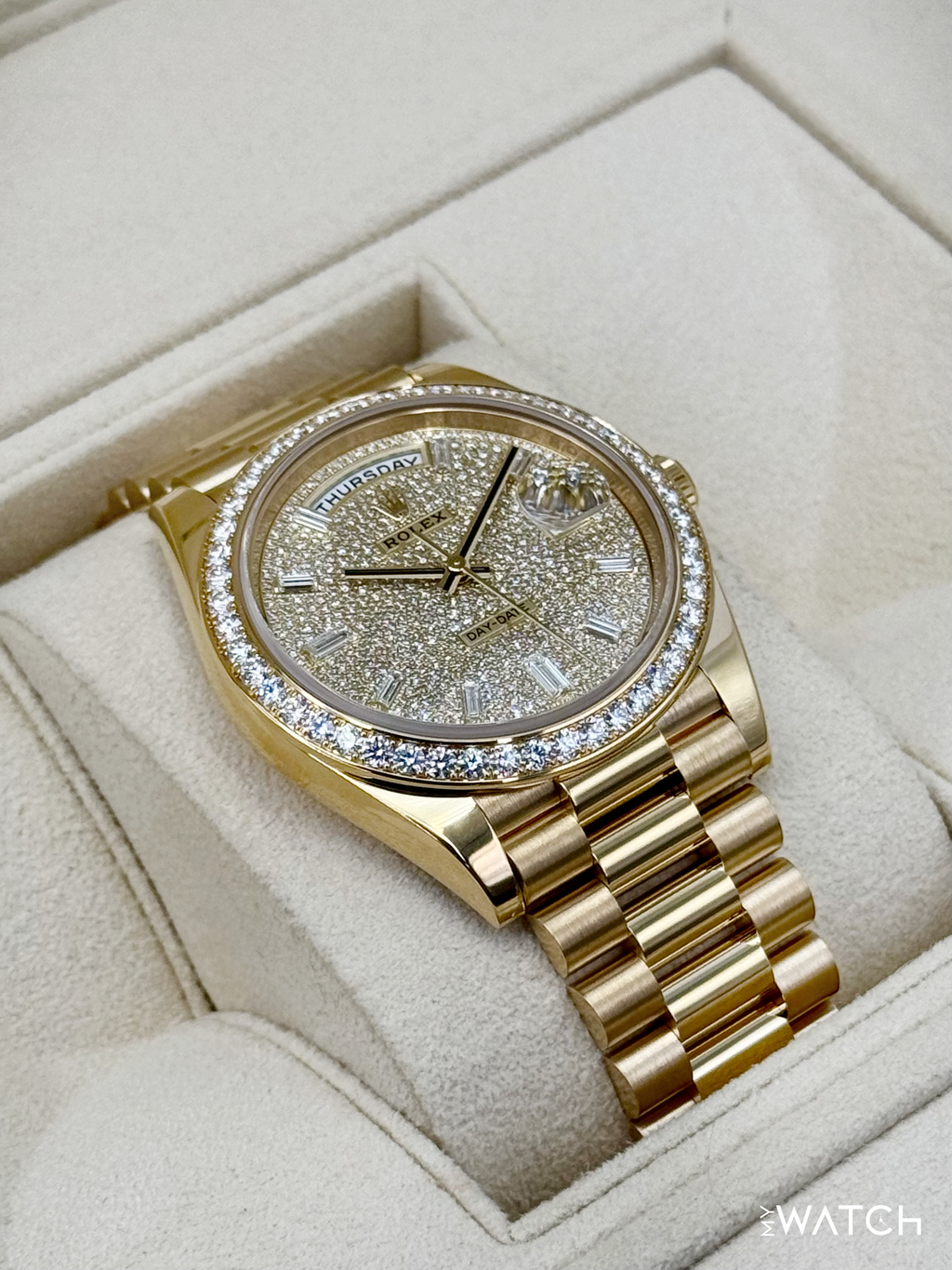 2024 Rolex Day-Date 40mm 228348RBR Diamond Paved Dial