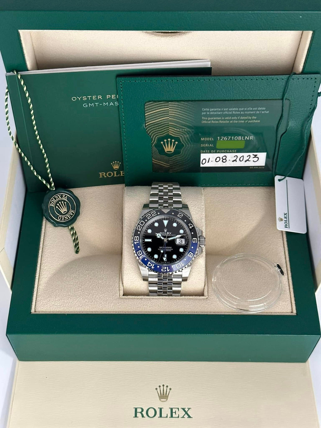 NEW 2023 Rolex GMT-Master II "Batgirl" 40mm 126710BLNR Jubilee Black Dial