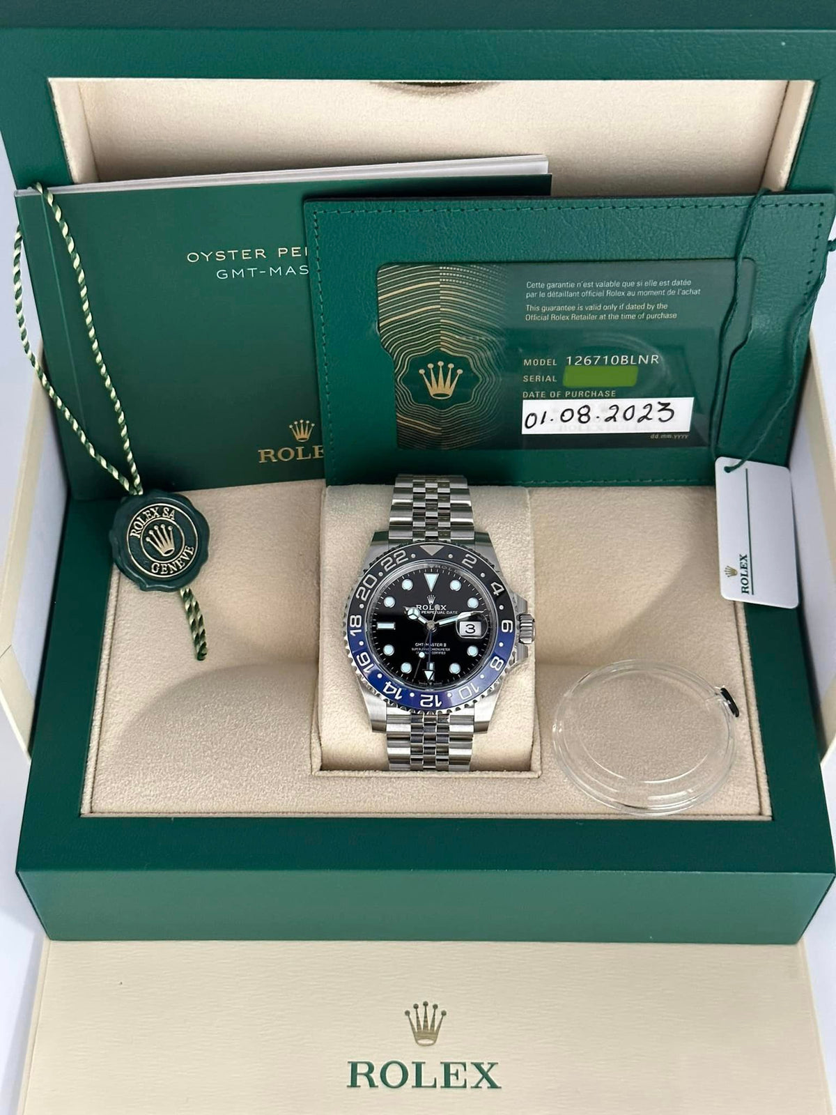 NEW 2023 Rolex GMT-Master II "Batgirl" 40mm 126710BLNR Jubilee Black Dial