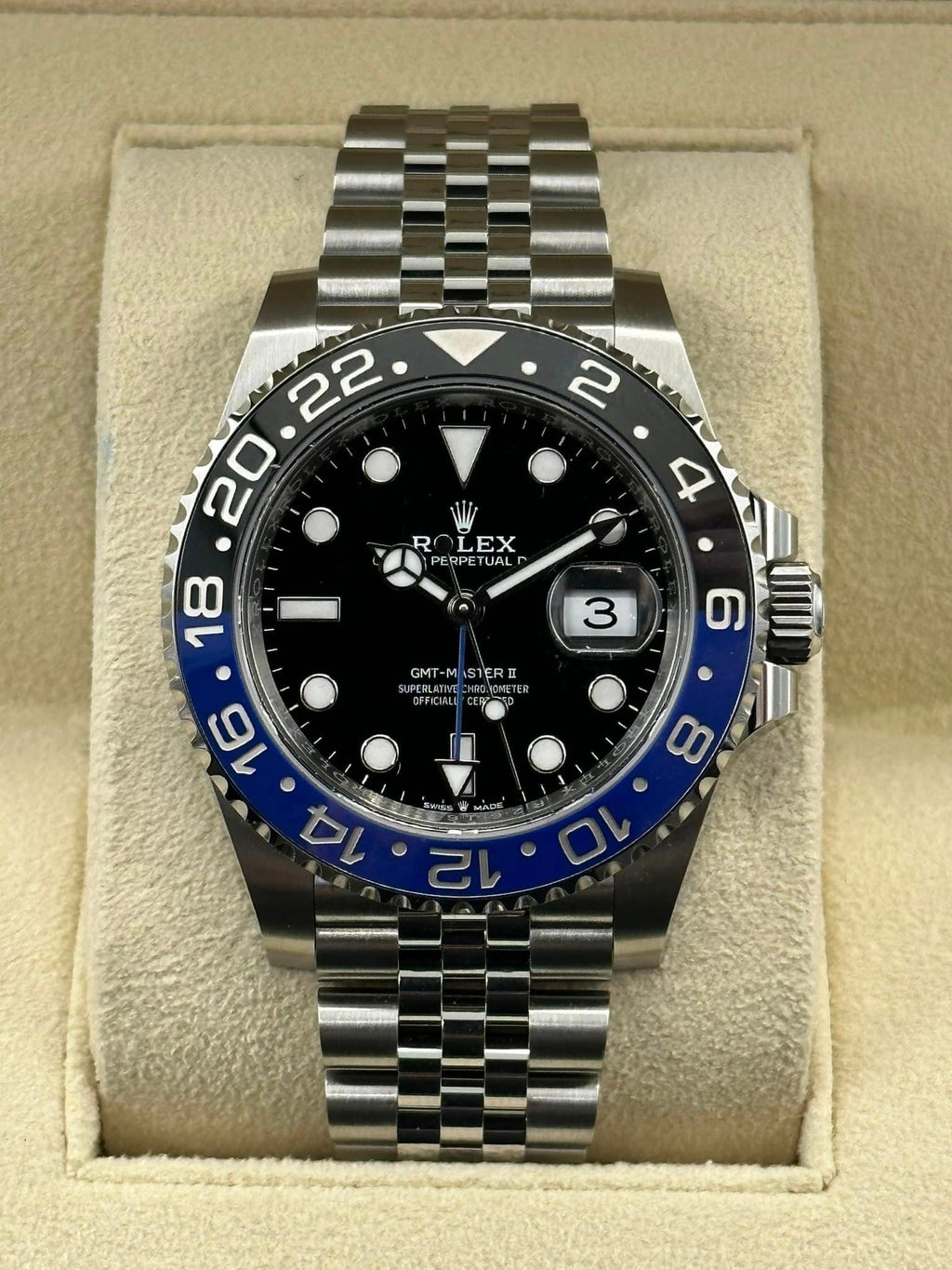 NEW 2023 Rolex GMT-Master II "Batgirl" 40mm 126710BLNR Jubilee Black Dial