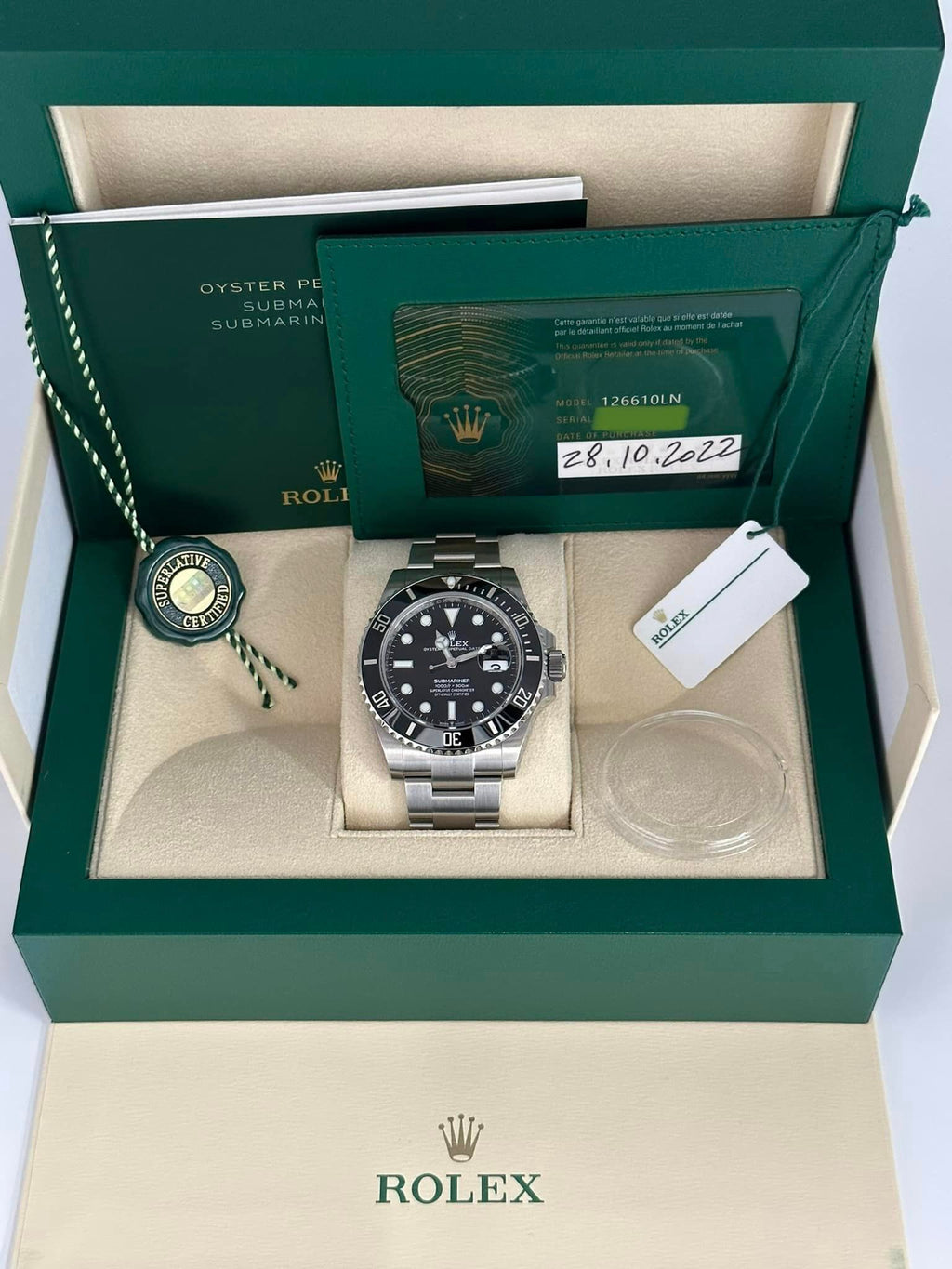 2022 Rolex Submariner 41mm 126610LN Stainless Steel Black Dial