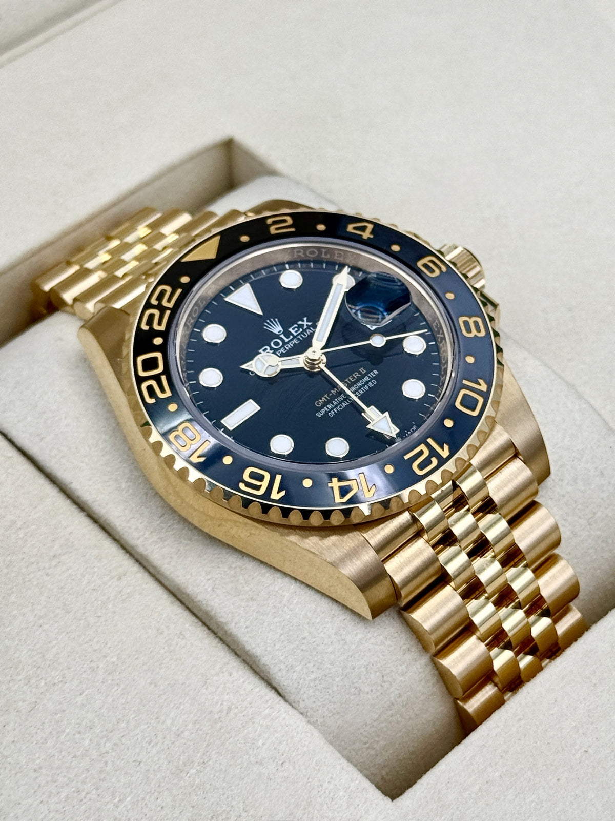 NEW 2025 Rolex GMT-Master II 40mm 126718GRNR Yellow Gold Jubilee Black Dial