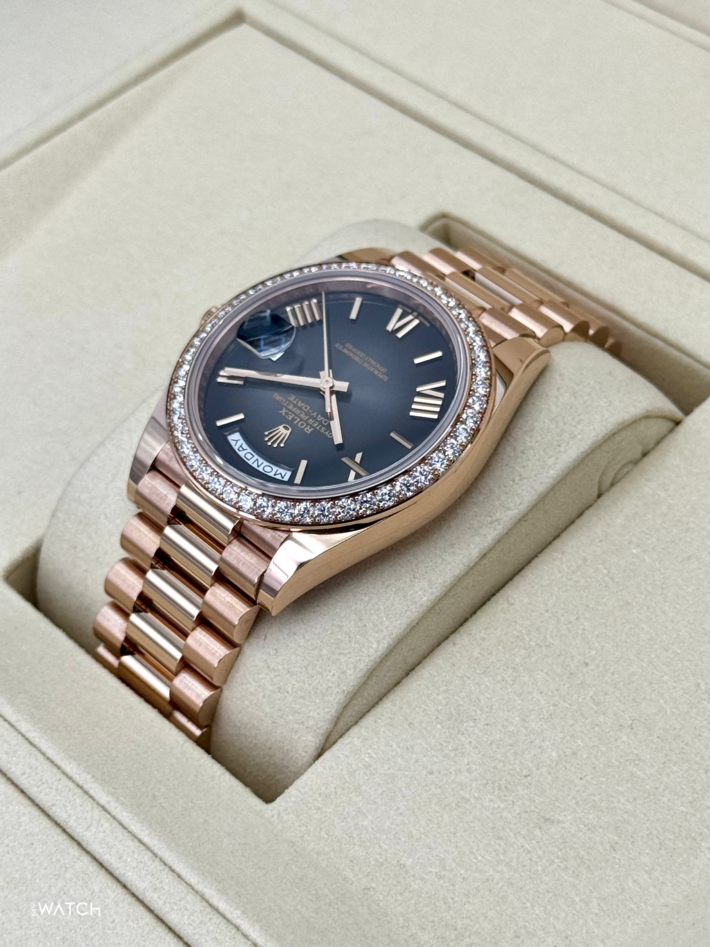 NEW 2025 Rolex Day-Date 40mm 228345RBR Rose Gold Slate Ombre Dial