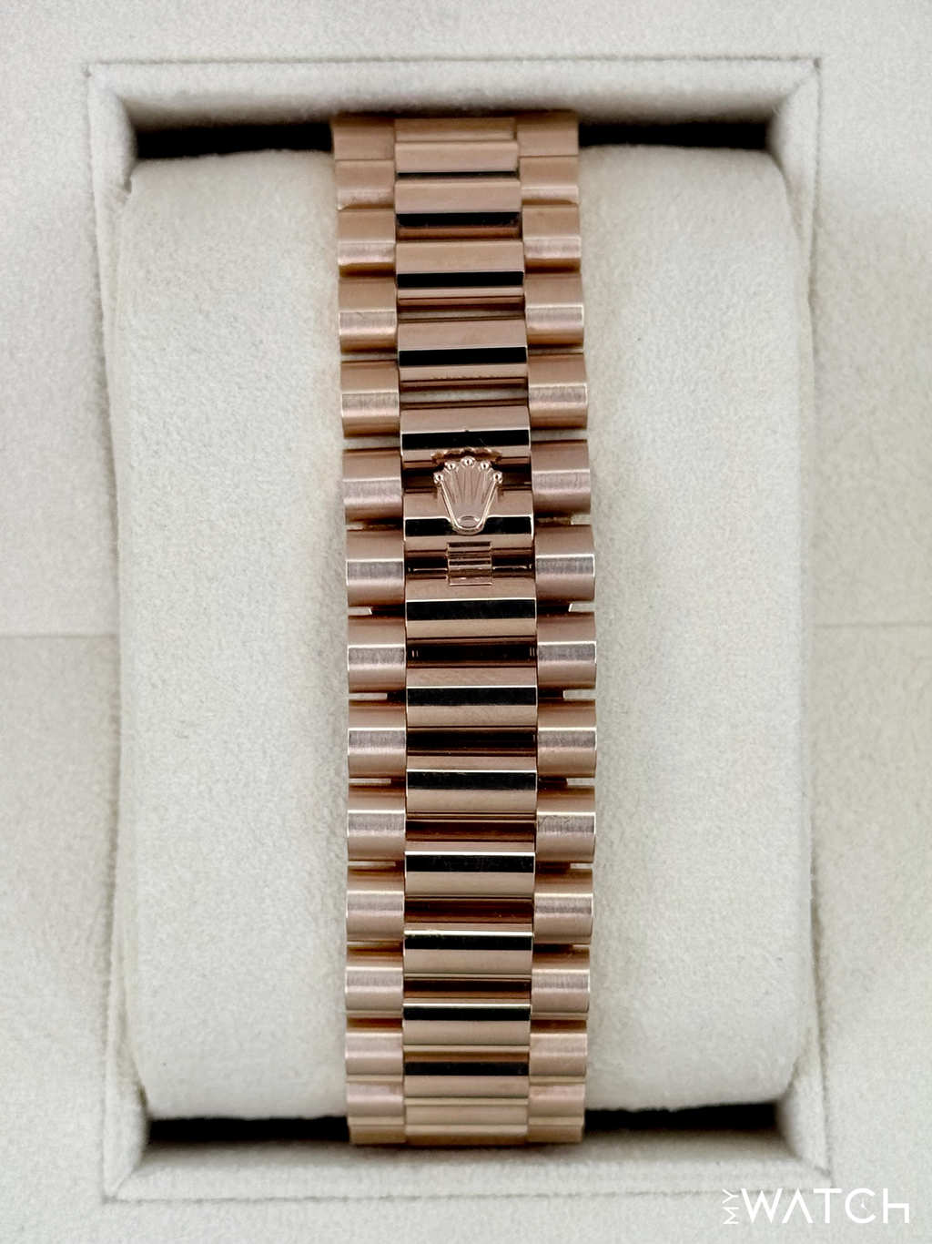 2023 Rolex Day-Date 40mm 228235 Rose Gold Eisenkiesal Baguette Dial