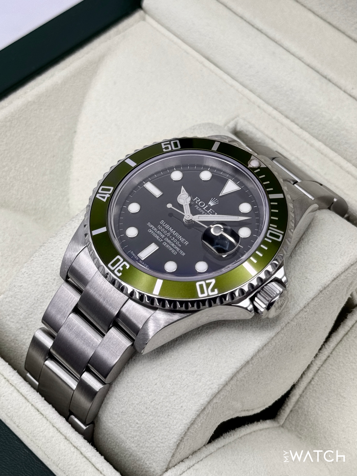 2005 Rolex Submariner "Kermit" 40mm 16610 Stainless Steel Black Dial (Collectors Set)