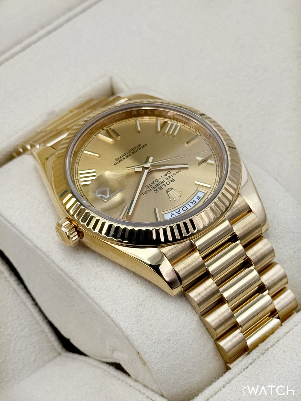 2022 Rolex Day-Date 40mm 228238 Presidential Champagne Dial