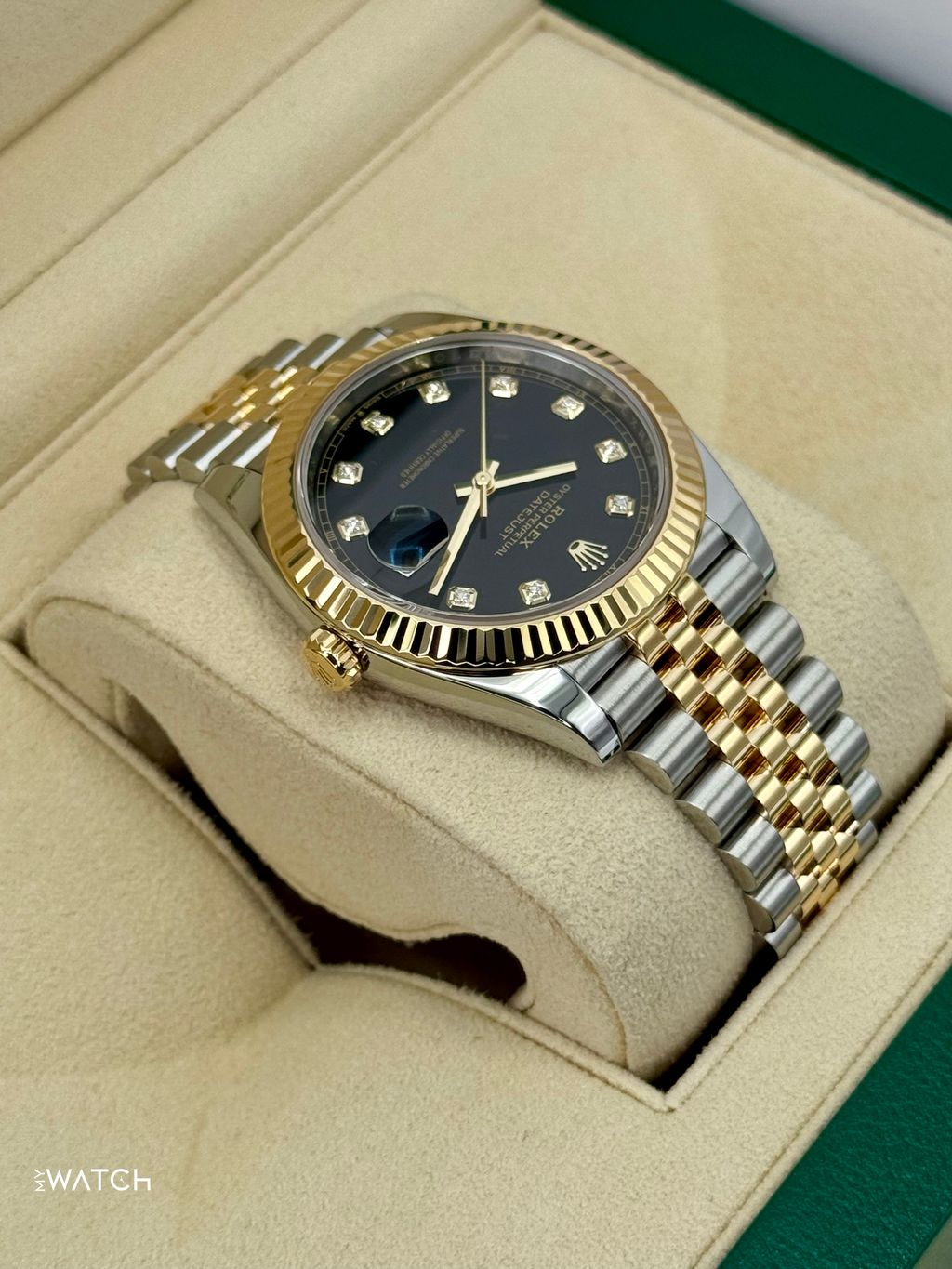 2024 Rolex Datejust 41mm 126333 Two-Tone Jubilee Black Diamond Dial