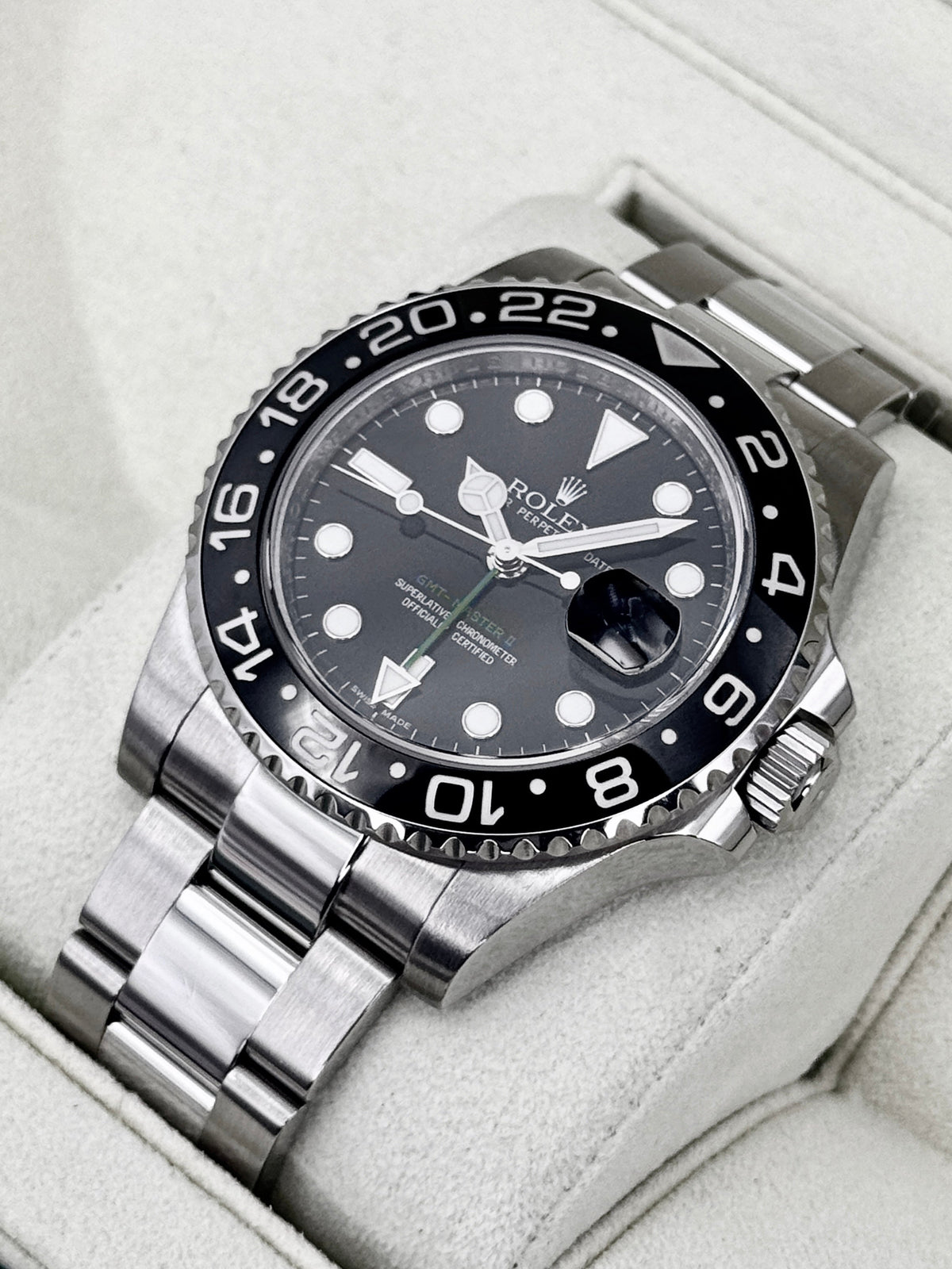 2007 Rolex GMT-Master II 40mm 116710LN Stainless Steel Black Dial (Rolex Service Card)
