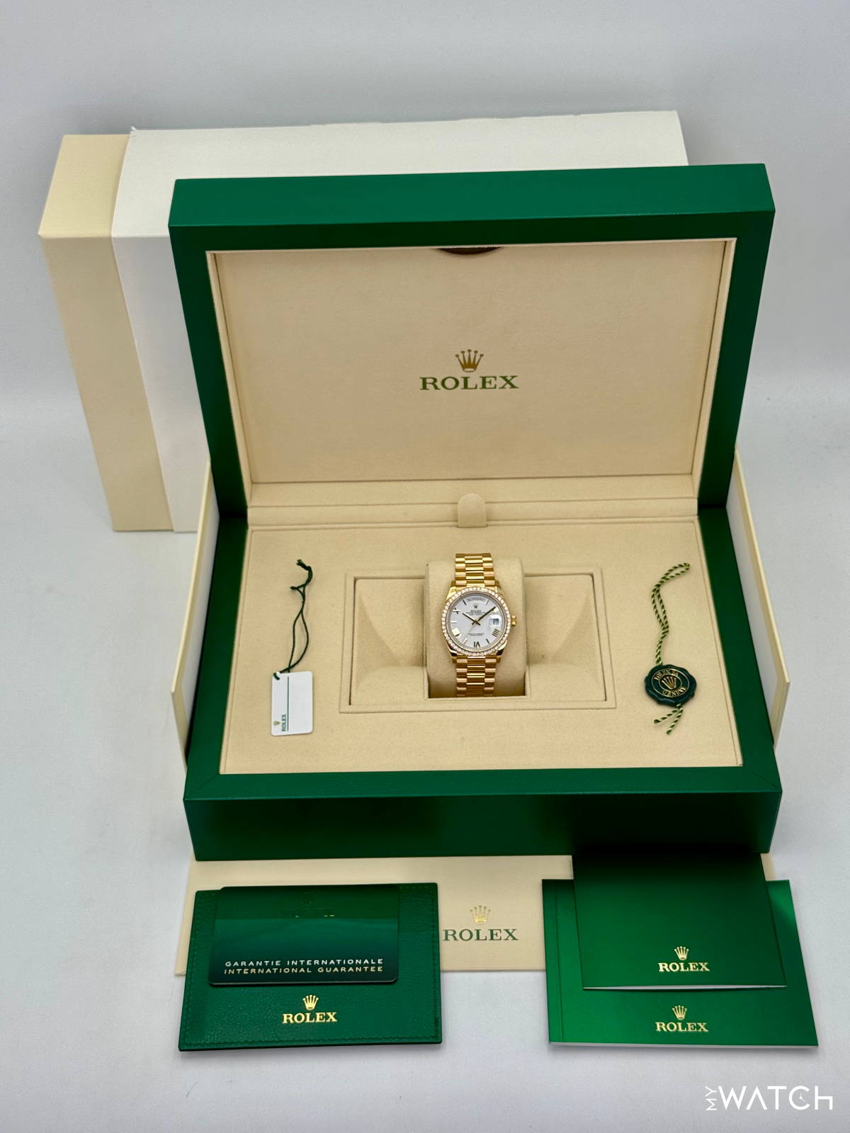 2024 Rolex Day-Date 36mm 128348RBR Presidential Yellow Gold White Dial