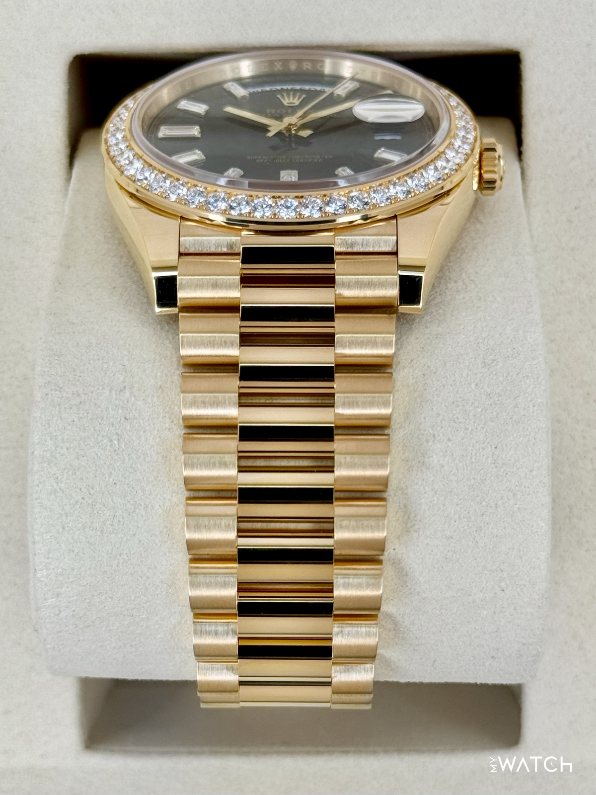 NEW 2026 Rolex Day-Date 40mm 228348RBR Black Diamond Baguette Dial